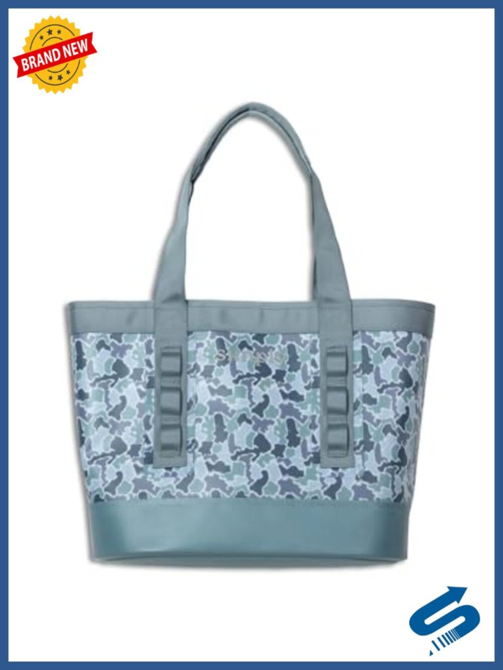 Water Resistant Tough Tote Bag with Zippered Pocket, Heavy Duty, Beach Pool Gym
